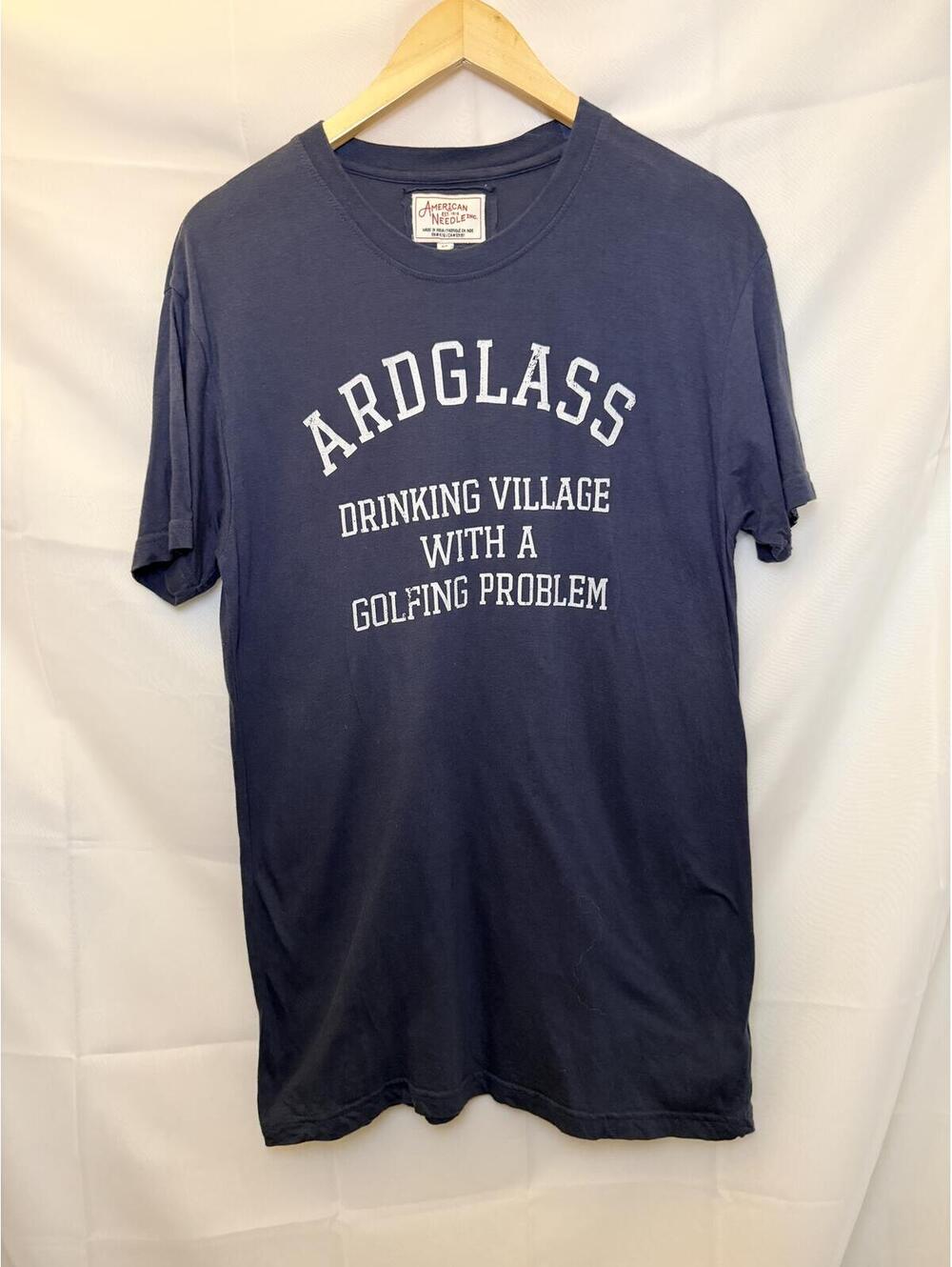 American Needle Ardglass Drinking Village Golf Graphic T-Shirt Medium Navy Blue
